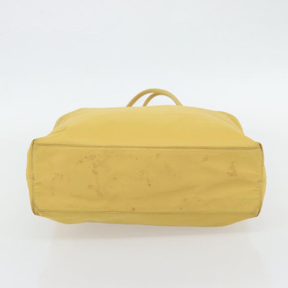 PRADA Tote Bag Nylon Yellow Silver Auth 171278