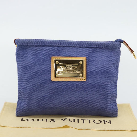 LOUIS VUITTON Antigua Pochette Platt PM Beutel Blau M40070 LV Auth 171279V