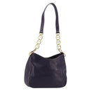 PRADA Schoudertas met Ketting Leer Paars Goud Auth 171280V-1