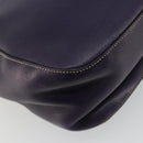 PRADA Schoudertas met Ketting Leer Paars Goud Auth 171280V-16