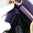 PRADA Schoudertas met Ketting Leer Paars Goud Auth 171280V-18