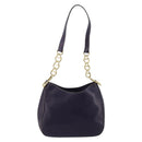 PRADA Schoudertas met Ketting Leer Paars Goud Auth 171280V-2