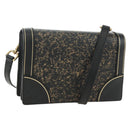 PRADA Shoulder Bag Safiano leather Black Gold Auth 171281V-1