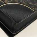 PRADA Shoulder Bag Safiano leather Black Gold Auth 171281V-17