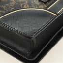 PRADA Shoulder Bag Safiano leather Black Gold Auth 171281V-18