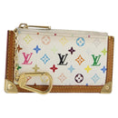 LOUIS VUITTON Monogram Multicolor Pochette Cles Purse White M92655 Auth 171283-1
