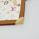 LOUIS VUITTON Monogram Multicolor Pochette Cles Purse White M92655 Auth 171283-10