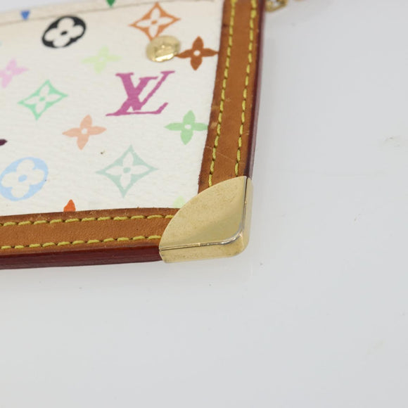 LOUIS VUITTON Monogram Multicolor Pochette Cles Purse White M92655 Auth 171283