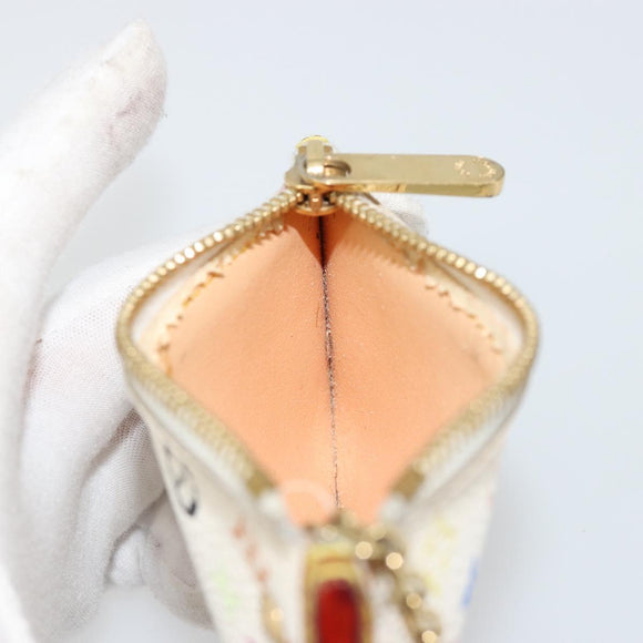 LOUIS VUITTON Monogram Multicolor Pochette Cles Purse White M92655 Auth 171283