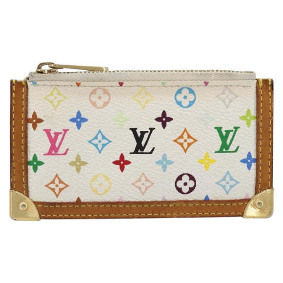 LOUIS VUITTON Monogram Multicolor Pochette Cles Purse White M92655 Auth 171283