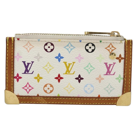 LOUIS VUITTON Monogram Multicolor Pochette Cles Purse White M92655 Auth 171283