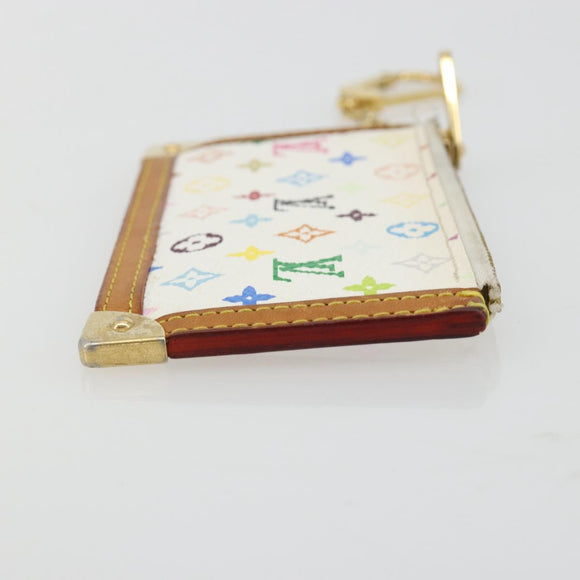 LOUIS VUITTON Monogram Multicolor Pochette Cles Purse White M92655 Auth 171283