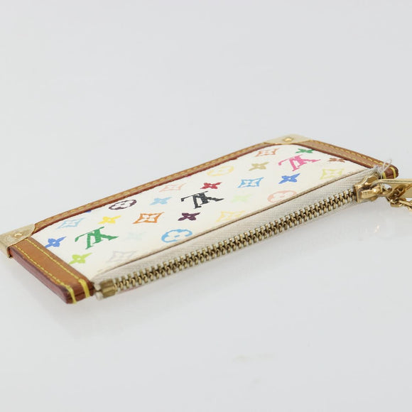 LOUIS VUITTON Monogram Multicolor Pochette Cles Purse White M92655 Auth 171283