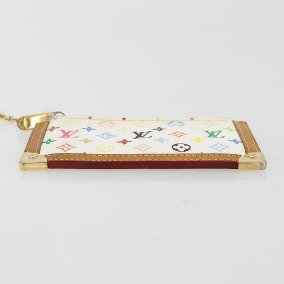 LOUIS VUITTON Monogram Multicolor Pochette Cles Purse White M92655 Auth 171283