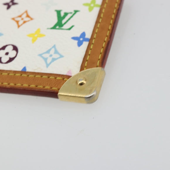 LOUIS VUITTON Monogram Multicolor Pochette Cles Purse White M92655 Auth 171283