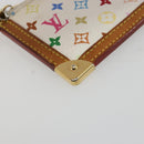 LOUIS VUITTON Monogram Multicolor Pochette Cles Purse White M92655 Auth 171283-9