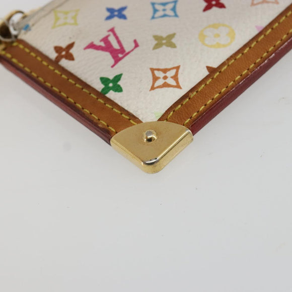 LOUIS VUITTON Monogram Multicolor Pochette Cles Purse White M92655 Auth 171283