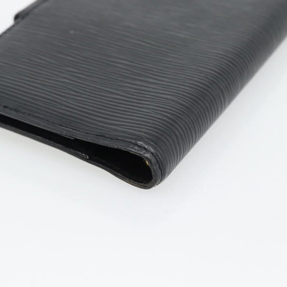 LOUIS VUITTON Epi Agenda PM Day Planner Cover Black R20092 LV Auth 171284