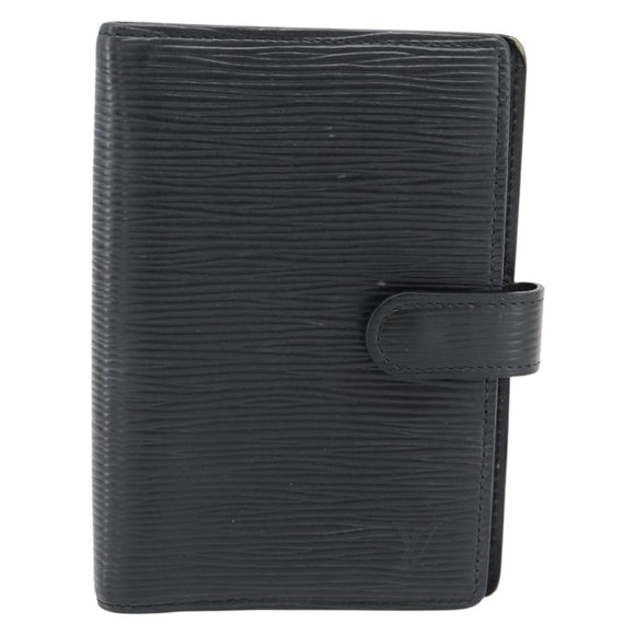 LOUIS VUITTON Epi Agenda PM Day Planner Cover Black R20092 LV Auth 171284
