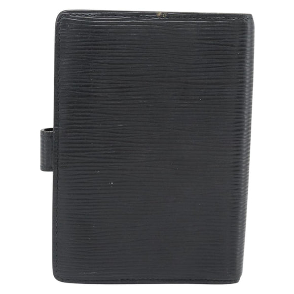LOUIS VUITTON Epi Agenda PM Day Planner Cover Black R20092 LV Auth 171284