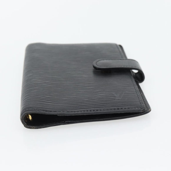 LOUIS VUITTON Epi Agenda PM Day Planner Cover Black R20092 LV Auth 171284