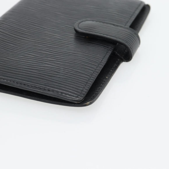 LOUIS VUITTON Epi Agenda PM Day Planner Cover Black R20092 LV Auth 171284