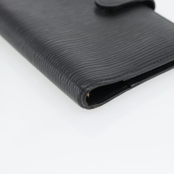 LOUIS VUITTON Epi Agenda PM Day Planner Cover Black R20092 LV Auth 171284