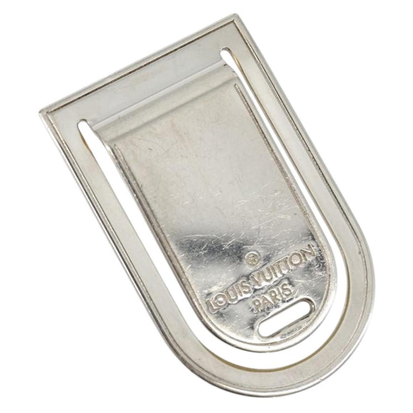 LOUIS VUITTON Pansavie Porto Adres Geldclip Metaal Zilver M64691 Auth 171287