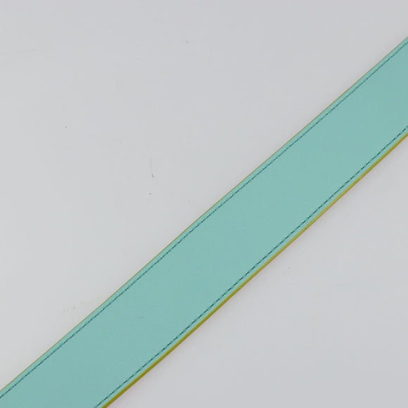 FENDI Leather Shoulder Strap 35.4"" Light Blue Silver Auth 171288V