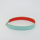 FENDI Leather Shoulder Strap 35.4"" Light Blue Silver Auth 171288V-4