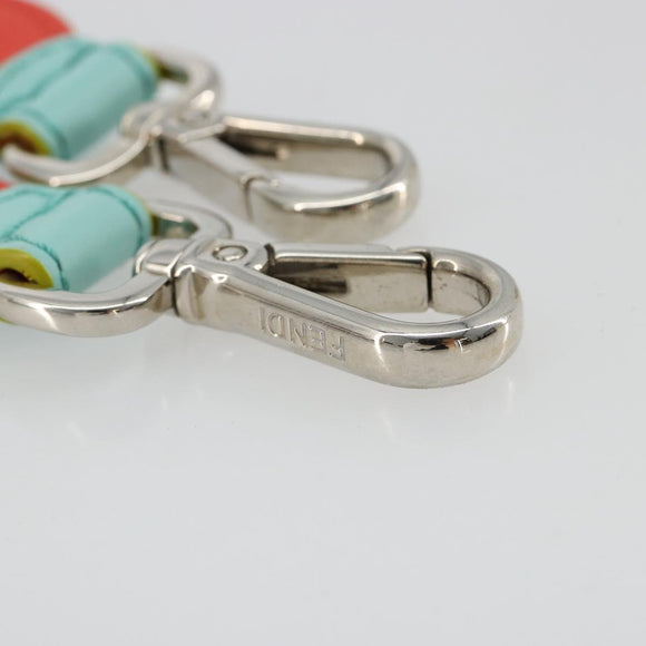 FENDI Leather Shoulder Strap 35.4"" Light Blue Silver Auth 171288V