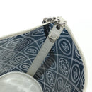 CHANEL Camelia Chain Shoulder Bag Vinyl Blue Silver CC Auth 171291SAM-19