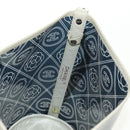 CHANEL Camelia Chain Shoulder Bag Vinyl Blue Silver CC Auth 171291SAM-20