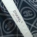 CHANEL Camelia Chain Shoulder Bag Vinyl Blue Silver CC Auth 171291SAM-21