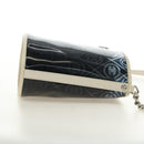 CHANEL Camelia Chain Shoulder Bag Vinyl Blue Silver CC Auth 171291SAM-5