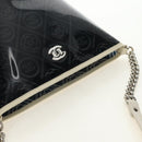 CHANEL Camelia Chain Shoulder Bag Vinyl Blue Silver CC Auth 171291SAM-6