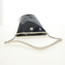 CHANEL Camelia Chain Shoulder Bag Vinyl Blue Silver CC Auth 171291SAM-7