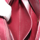 CHANEL Matelassé Ketten-Umhängetasche Baumwolle Bordeaux Gold CC Auth 171294-25