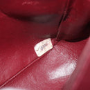 CHANEL Matelassé Ketten-Umhängetasche Baumwolle Bordeaux Gold CC Auth 171294-11