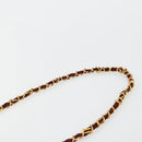 CHANEL Matelassé Ketten-Umhängetasche Baumwolle Bordeaux Gold CC Auth 171294-14