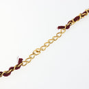 CHANEL Matelassé Ketten-Umhängetasche Baumwolle Bordeaux Gold CC Auth 171294-8