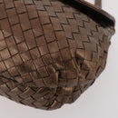 BOTTEGA VENETA INTRECCIATO Hand Bag Leather Bronze Gold Auth 171296-9