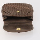BOTTEGA VENETA INTRECCIATO Hand Bag Leather Bronze Gold Auth 171296-17