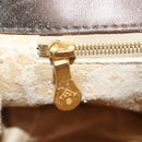 BOTTEGA VENETA INTRECCIATO Hand Bag Leather Bronze Gold Auth 171296-21