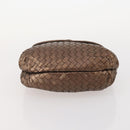 BOTTEGA VENETA INTRECCIATO Hand Bag Leather Bronze Gold Auth 171296-5