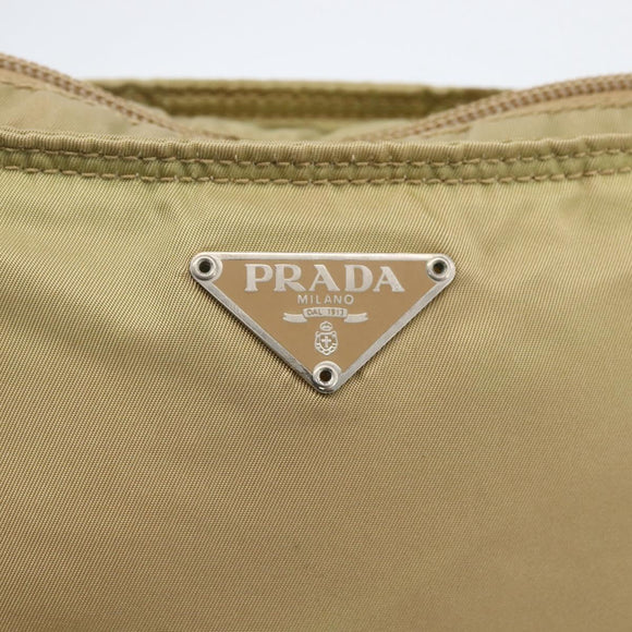 PRADA Shoulder Bag Nylon Beige Auth 171312