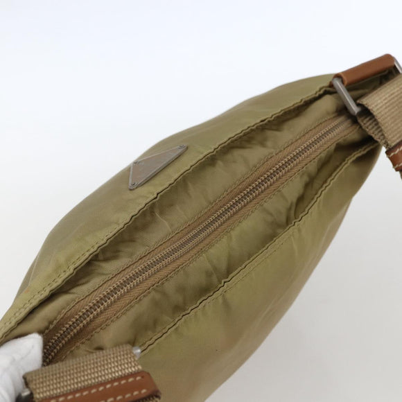 PRADA Shoulder Bag Nylon Beige Auth 171312