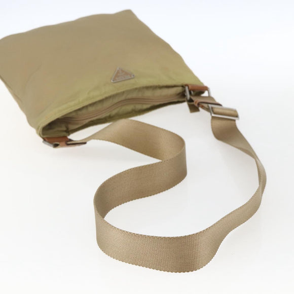 PRADA Shoulder Bag Nylon Beige Auth 171312