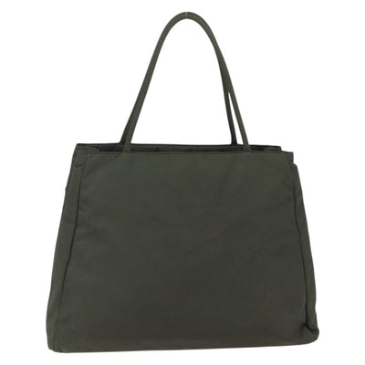 PRADA Tote Bag Nylon Khaki Silver Auth 171313 - 0
