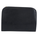 Salvatore Ferragamo Gancini Chain Shoulder Bag Leather Navy Gold Auth 171314-2